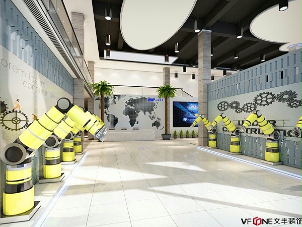 机器人展厅展示设计-机器人展位设计-天机智能展厅装修设计效果图
