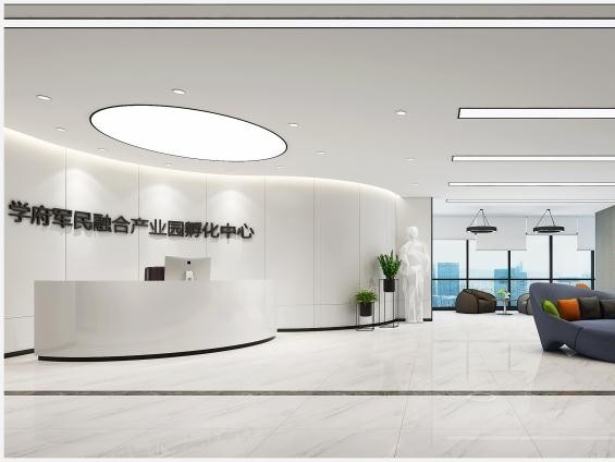 深圳办公室装饰设计-北航大厦前厅效果图