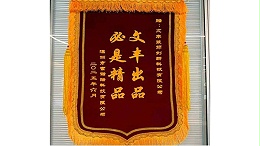 2025年6月深圳市索诺瑞科技有限公司敬赠我司”文丰出品-必是精品“锦旗