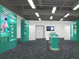 智能展厅装修设计|SKG按摩仪产品展厅设计效果图-SKG展厅设计案例