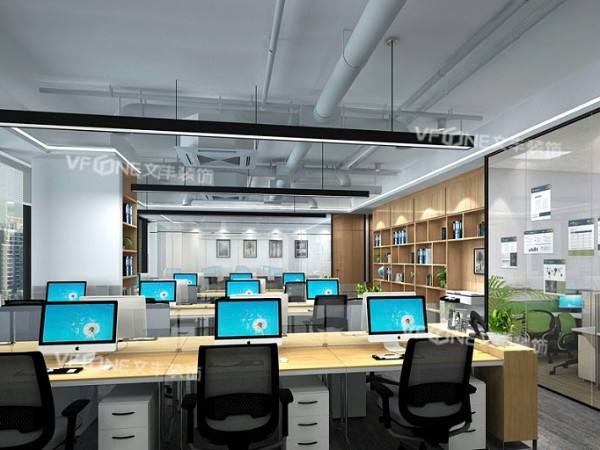 龙岗办公室装修效果图 | 圆形几何形态赋予的建筑结构美