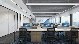 中小型办公区空间设计效果图-光明区企业装修效果图