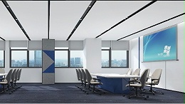 大型双拼会议室设计效果图-宝安区企业装修效果图