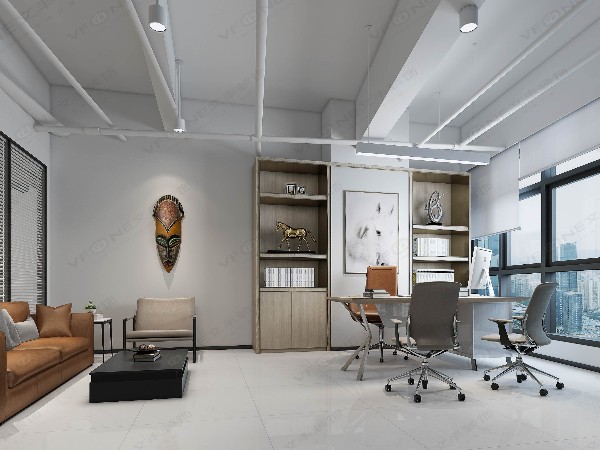 追求现代明快风格办公室装修_华达微波层次感办公室装修设计效果图