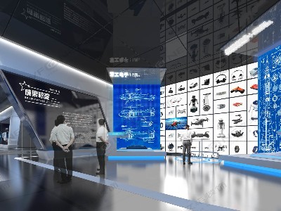 南山军民融合展示中心_高科技交互展厅恢弘大气智能感装修设计